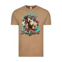 Vintage Coffee free spirit mustang horse Vintage Tee - LillyAllenDesigns