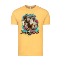 Vintage Mustard free spirit mustang horse Vintage Tee - LillyAllenDesigns