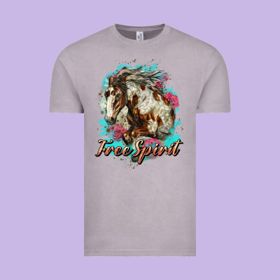 Free Spirit Mustang Horse Vintage Tee Designed By Lillyallendesigns