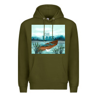 Army Green the lake is my happy place Premium Hoodie - TumblerDesignByShophia