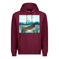 Burgundy the lake is my happy place Premium Hoodie - TumblerDesignByShophia