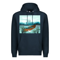 Navy the lake is my happy place Premium Hoodie - TumblerDesignByShophia