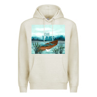 Oatmeal Heather the lake is my happy place Premium Hoodie - TumblerDesignByShophia