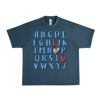Midnight Navy alphabet autism awareness Urban Heavy Tee - MaliasSmallBusiness