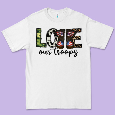 Love Our Troops Premium Tee Designed By Cowhidedigitalart