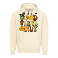 Halloween Good Vibes Only Zipper Hoodie | Teevron