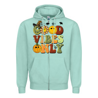 Seafoam halloween good vibes only Zipper Hoodie - BarkalooDesign