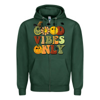 Sports Green halloween good vibes only Zipper Hoodie - BarkalooDesign