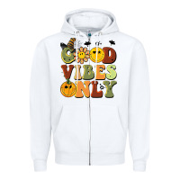 White halloween good vibes only Zipper Hoodie - BarkalooDesign