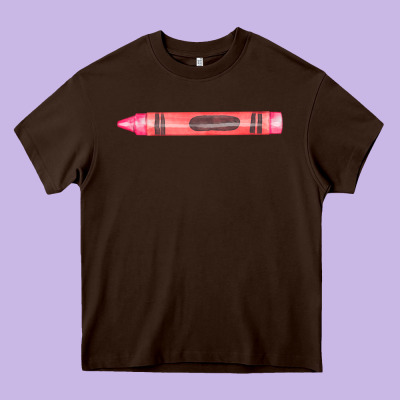 Pink Crayon Fa Element Heavy Core Tee Designed By Fadigitalartstudio