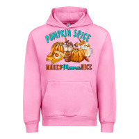 Fuchsia Pink Pumpkin Spice Make Mama Nice Urban Hoodie - FaDigitalArtStudio