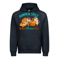 Navy Pumpkin Spice Make Mama Nice Urban Hoodie - FaDigitalArtStudio