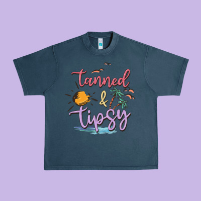 Tanned And Tipsy Urban Heavy Tee Designed By Maliassmallbusiness