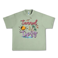 Oil Green tanned and tipsy Urban Heavy Tee - MaliasSmallBusiness