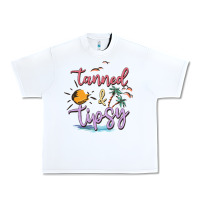 White tanned and tipsy Urban Heavy Tee - MaliasSmallBusiness