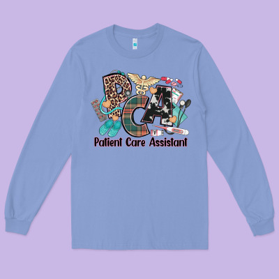 Pca Patient Care Assistant Western Long Sleeve Tee Designed By Nancycooperartshop
