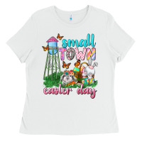 White Small Town Easter Day Ladies Tee - Neo Western