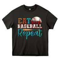 Asphalt eat sleep baseball repeat Heavy Core Tee - HRA Design Shop