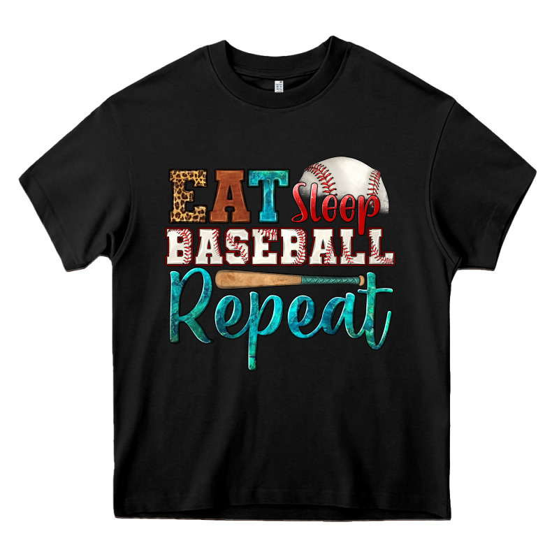 Eat Sleep Baseball Repeat Heavy Core Tee by HRA Design Shop | Teevron