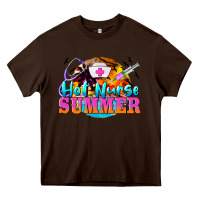 Chocolate Brown hot nurse summer Heavy Core Tee - BarkalooDesign
