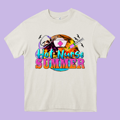 Hot Nurse Summer Heavy Core Tee Designed By Barkaloodesign