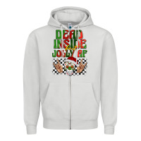 Dove Grey dead inside but jolly af Zipper Hoodie - BarkalooDesign