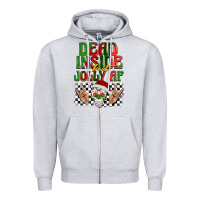 Heather Grey dead inside but jolly af Zipper Hoodie - BarkalooDesign