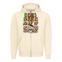 Sandshell dead inside but jolly af Zipper Hoodie - BarkalooDesign