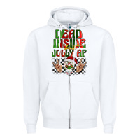 White dead inside but jolly af Zipper Hoodie - BarkalooDesign