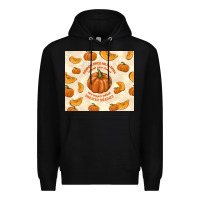Black pumpkin spice fall leaves Premium Hoodie - TumblerDesignByShophia