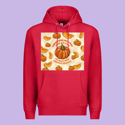 Pumpkin Spice Fall Leaves Premium Hoodie Designed By Tumblerdesignbyshophia