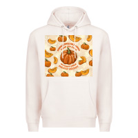 Pale Pink pumpkin spice fall leaves Premium Hoodie - TumblerDesignByShophia