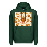 Sports Green pumpkin spice fall leaves Premium Hoodie - TumblerDesignByShophia