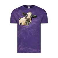 Cloud Purple holstein heifer face Vintage Tee - LillyAllenDesigns