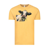 Vintage Mustard holstein heifer face Vintage Tee - LillyAllenDesigns