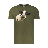 Vintage Olive holstein heifer face Vintage Tee - LillyAllenDesigns
