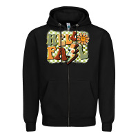 Black groovy hello fall Zipper Hoodie - BarkalooDesign