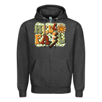 Charcoal Heather groovy hello fall Zipper Hoodie - BarkalooDesign