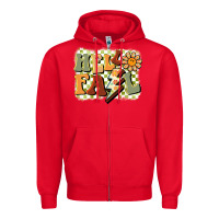 Red groovy hello fall Zipper Hoodie - BarkalooDesign