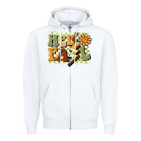 White groovy hello fall Zipper Hoodie - BarkalooDesign