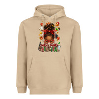 Mushroom santas favorite principal afro messy bun Heavyweight Hoodie - texasbilliewilder