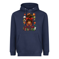Navy santas favorite principal afro messy bun Heavyweight Hoodie - texasbilliewilder