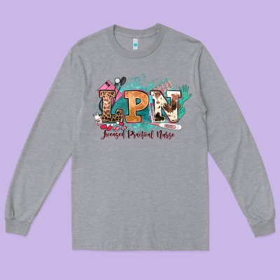 Lpn Licensed Practical Nurse Western Long Sleeve Tee Designed By Nancycooperartshop