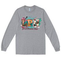 Heather Grey lpn licensed practical nurse western Long Sleeve Tee - NancyCooperArtShop