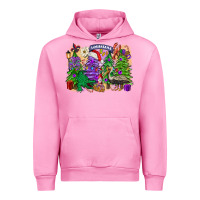 Fuchsia Pink Christmas Louisiana Mardi Gras trees Urban Hoodie - FaDigitalArtStudio