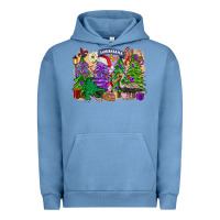 Pigment Pebble Blue Christmas Louisiana Mardi Gras trees Urban Hoodie - FaDigitalArtStudio