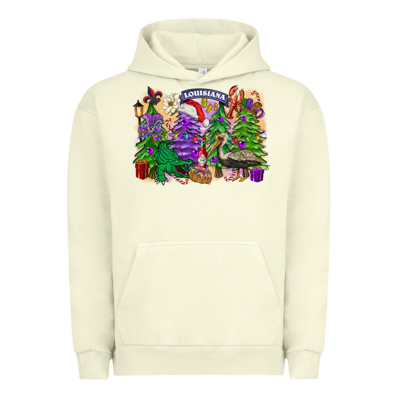 Christmas Louisiana Mardi Gras Trees Urban Hoodie by FaDigitalArtStudio | Teevron