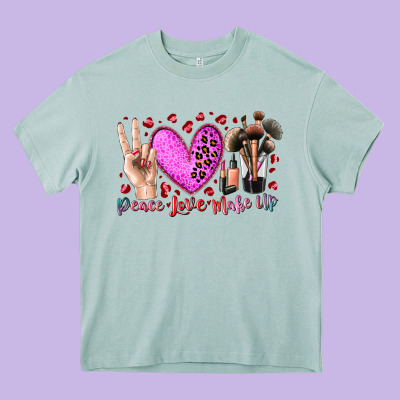 Peace Love Makeup Heavy Core Tee Designed By Racoondesign