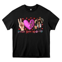 Black peace love makeup Heavy Core Tee - RacoonDesign