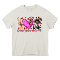 Cream peace love makeup Heavy Core Tee - RacoonDesign